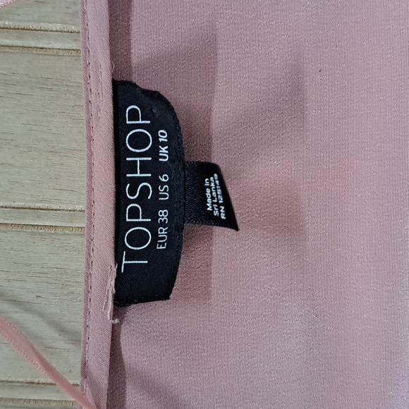 Topshop Pink Wrap Balloon Sleeve Satin Feel Tie Waist Dressy Stylish Mini Dress - Picture 7 of 13